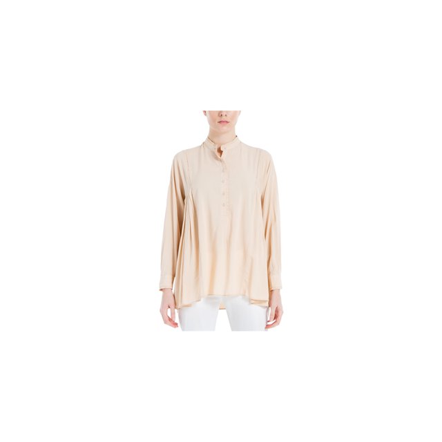 Max Studio London Blusa victoriana de crochet para mujer, rosa, XS