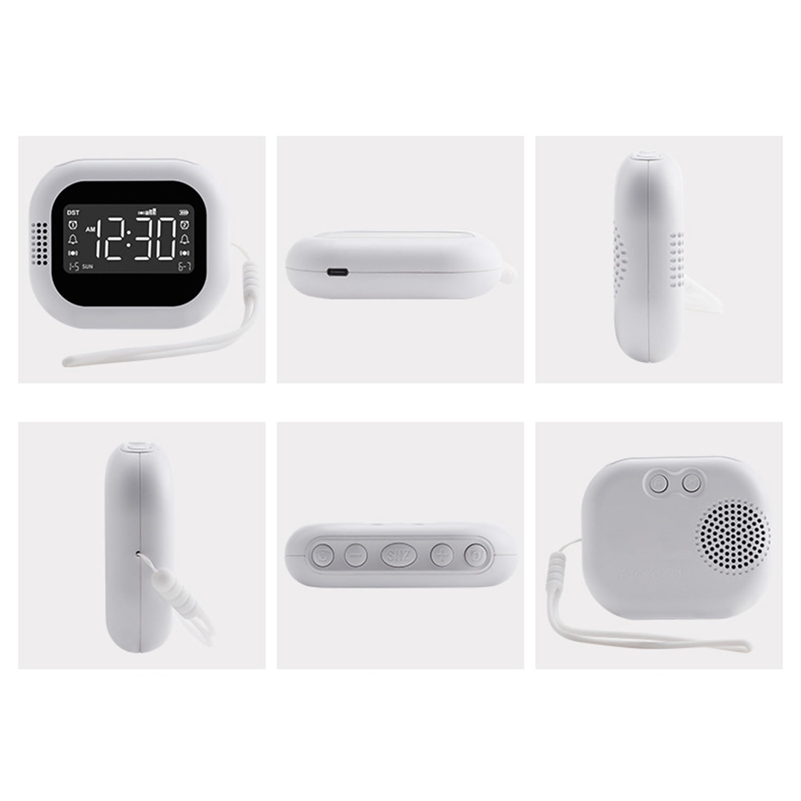 BIBABLYKE Rechargeable Vibrating Alarm Clock for Heavy Sleepers Adjustable Vibration Strength LCD Display 2 Alarms Snoozes Clock