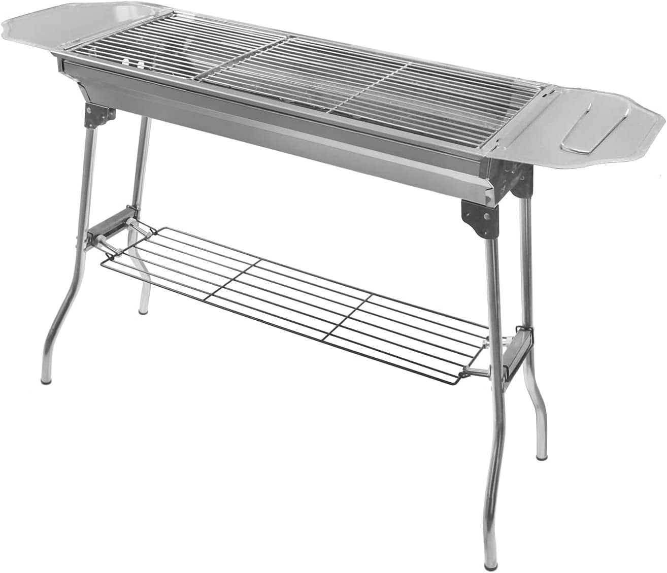 YANG2- Outdoor Campling Refined Stable Version-2.0 Iron Portable Folding Barbecue Charcoal Grill Stove Shish Kebab Stainless Steel BBQ Patio Fold Large