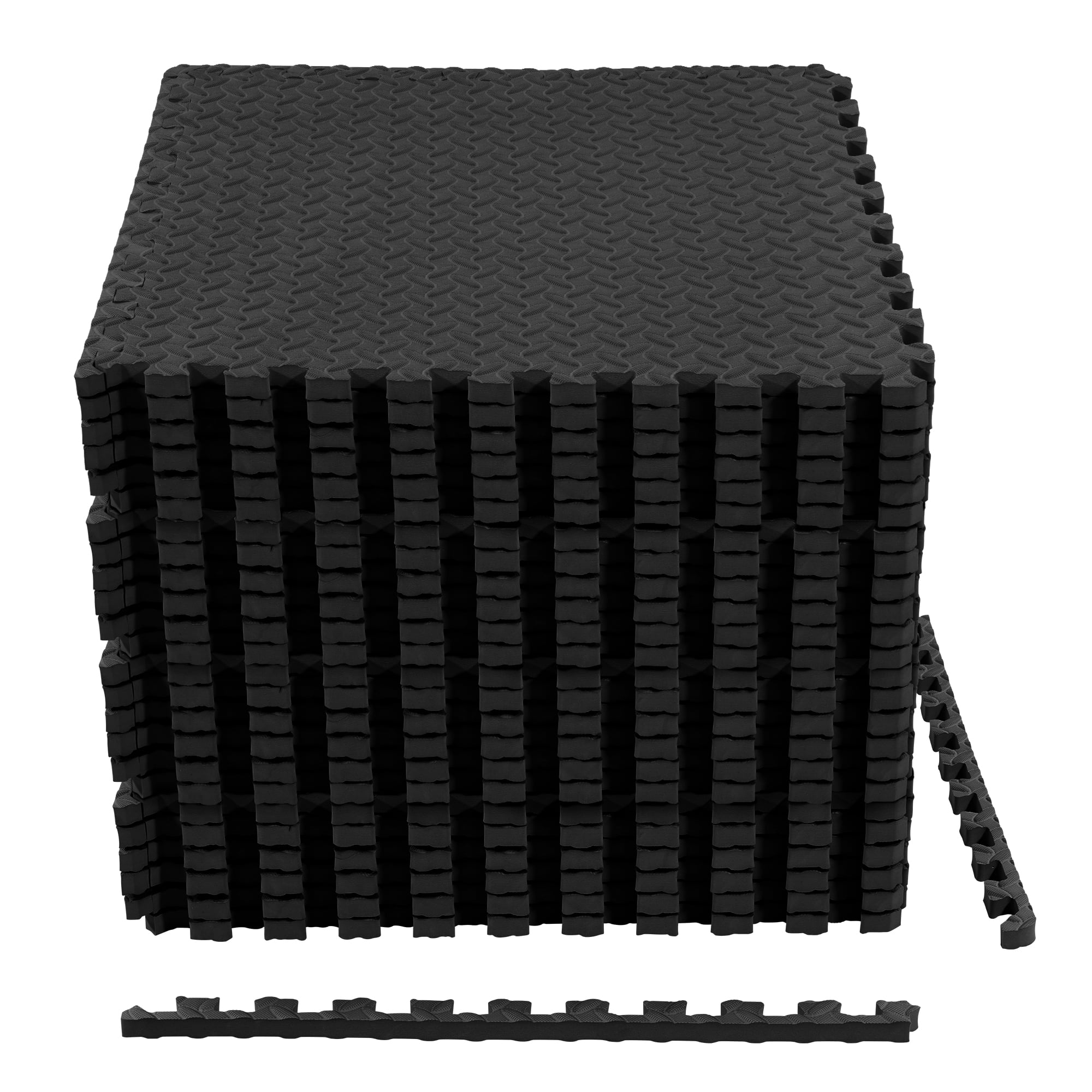 (2 pack) BalanceFrom EVA Foam Interlocking Floor Tiles, 63 × 63 cm, 1/2" 3/4" or 1" Thick, Anti-Slip Textured Mats in Multiple Colors, 6/12/24/36 Pack for Home Gym and Play Areas
