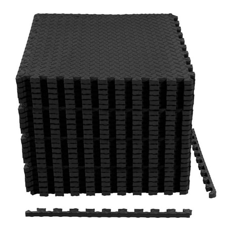 BalanceFrom EVA Foam Interlocking Floor Tiles, 63 × 63 cm, 1/2" 3/4" or 1" Thick, Anti-Slip Textured Mats in Multiple Colors, 6/12/24/36 Pack for Home Gym and Play Areas