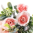 thumbnail image 3 of Billuyoard Rosa de tela de seda decorativa para el hogar y la Oficina, ramo de rosas artificiales realistas para fiesta de boda Flores artificiales rosa, 3 of 6