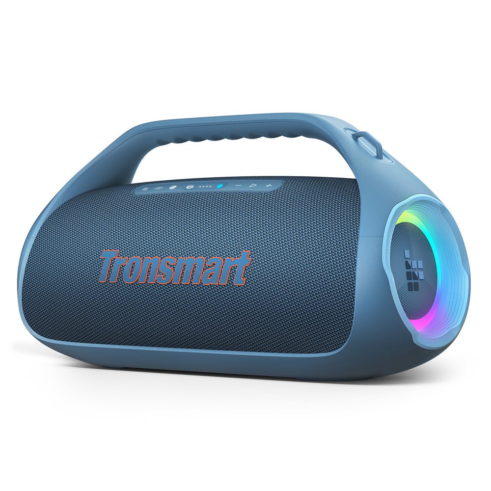 Tronsmart Bang 2 Portable Bluetooth Speaker, 90W Deep Bass, Custom EQ & Light, IPX6 Waterproof, 26H Playtime for Outdoor, Beach - Blue