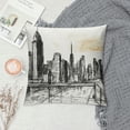 thumbnail image 2 of Heduofu New York Throw Pillow Cushion Cover, Hand Drawn NYC Cityscape Tourism Travel Industrial Center Town Modern City Design, Decorative Rectangle Accent Pillow Case White, 2 of 5