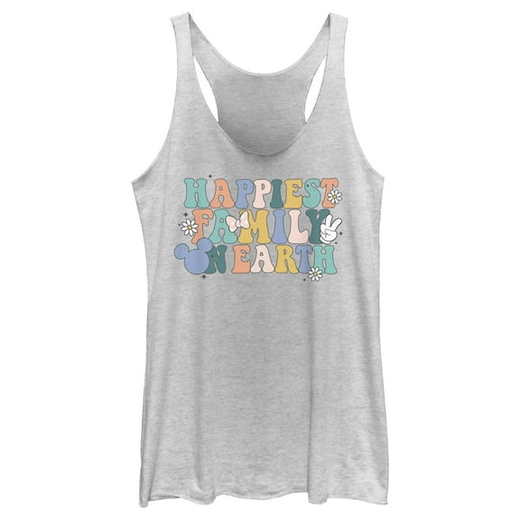 Women's Mickey & Friends Happiest Family On Earth Racerback Tank Top
