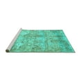 thumbnail image 2 of Ahgly Company Machine Washable Indoor Rectangle Abstract Turquoise Blue Modern Area Rugs, 7' x 9', 2 of 4