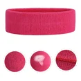 thumbnail image 5 of Conjunto de muñequeras y diademas para el sudor - Banda deportiva de algodón (1 diadema + 2 muñequeras) - Rosa, 5 of 5
