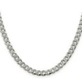 thumbnail image 2 of 925 Sterling Silver Rhodium Plated 5.5mm Pave Curb Chain Necklace 18 Inch Chain Necklace for Women and Men, 2 of 2