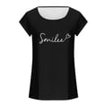 thumbnail image 5 of JDQJBZ Débardeurs d'Été pour Femmes Imprimé Lettre Col Rond Ample Décontracté Sans Manches T-Shirt, 5 of 5
