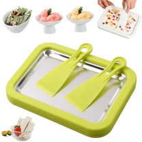 FYHALE Ice Cream Roller Maker, At-Home Rolled Ice Cream Maker Kit, Instant Rolled Ice Cream Tray with 2 Scrapers, DIY Freezy Bake Ice Cream Maker, Soft Serve, Slushies, Frozen Yogurt (Green)