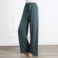 thumbnail image 2 of Lmnyox Women's Summer Wide Leg Pants Casual Elastic Waist Lounge Pants with Pocket Lightweight Trousers, 2 of 5