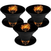 MightySkins POSOCK-Hot Head Skin Decal Wrap for Pop Sockets Sticker - Pack of 3 - Hot Head