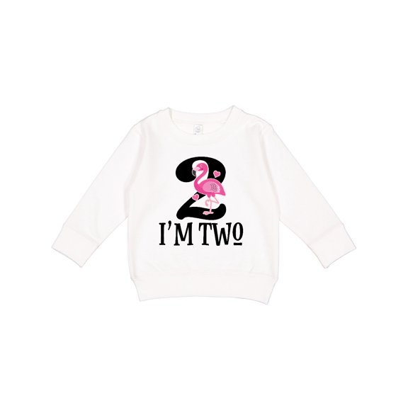 Inktastic 2nd Birthday Party Girls Flamingo Toddler Sweatshirt