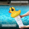 thumbnail image 4 of Difusor de cloro para piscina, dispensador de cloro flotante Difusor de cloro para piscina, cloro flotante para piscina con luz solar, soporte para dispensador de piscina grande 6 tabletas de 3" (pato, 4 of 5