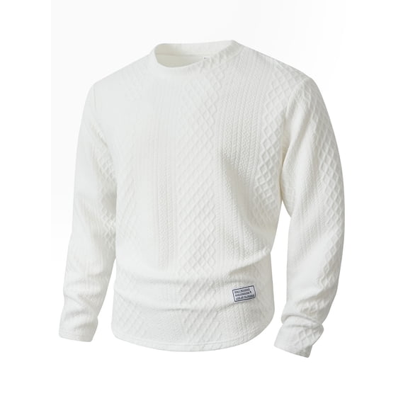 Kalauyu Men's Pullover Sweater Fisherman Cable Knit Crewneck Sweater Winter Casual Knitted Sweaters