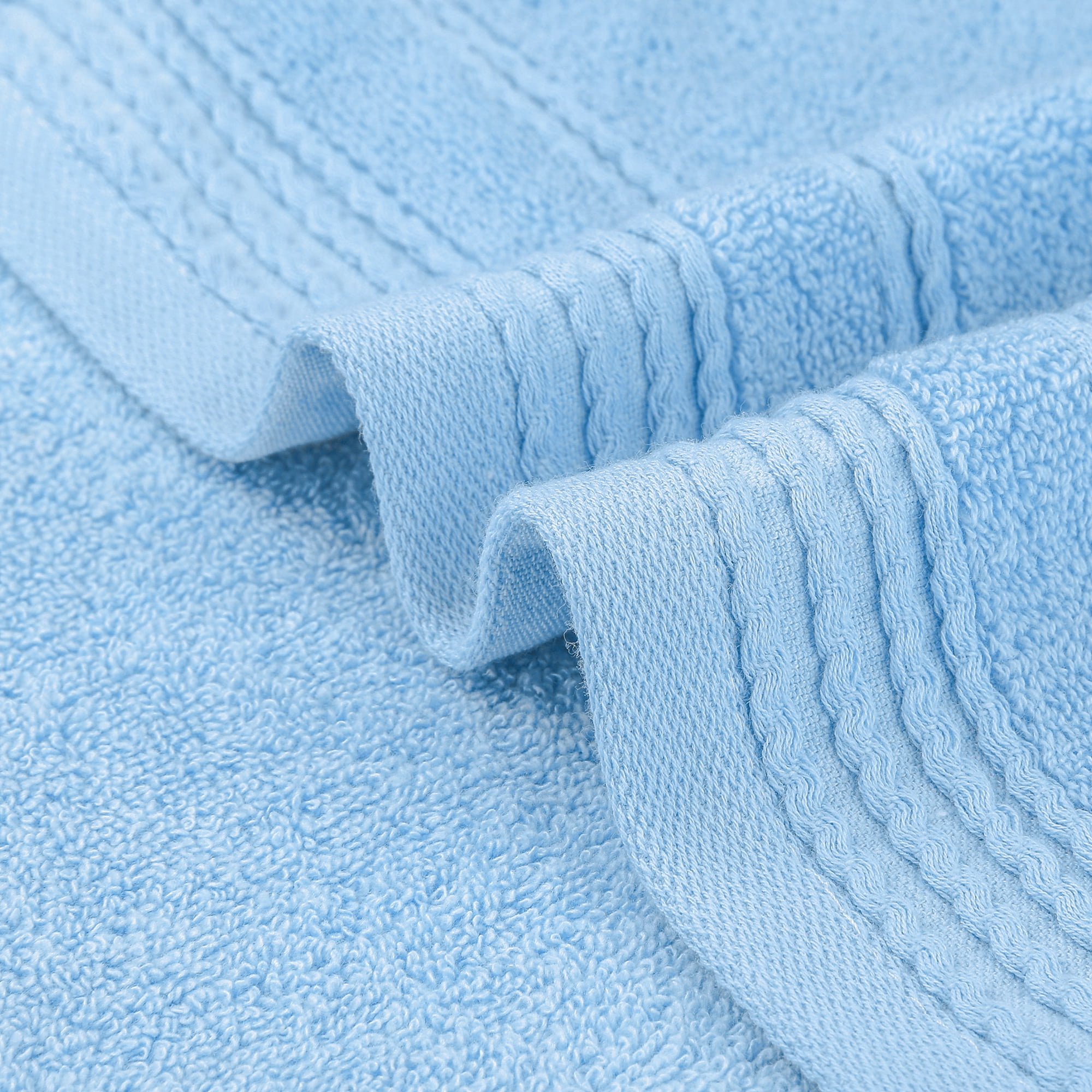 Unique Bargains 4 Pcs Striped Quick Drying Non-Linting Hand Towel Blue/Pink