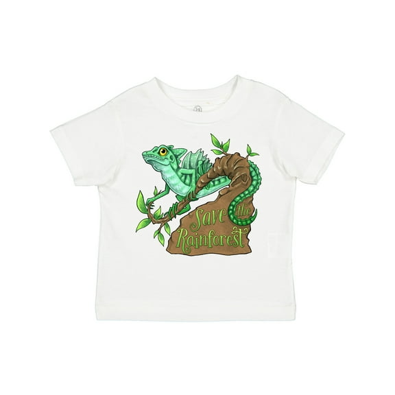 Inktastic Save the Rainforest with Basilisk Lizard on a Tree Boys or Girls Toddler T-Shirt