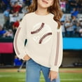 thumbnail image 2 of Mercatoo Kids Girls Boys Baseball Crewneck Sweatshirt Tween Baseball Graphic Pullover Casual Cotton 𝐀thletic Pullover Sweatshirt, 2 of 3
