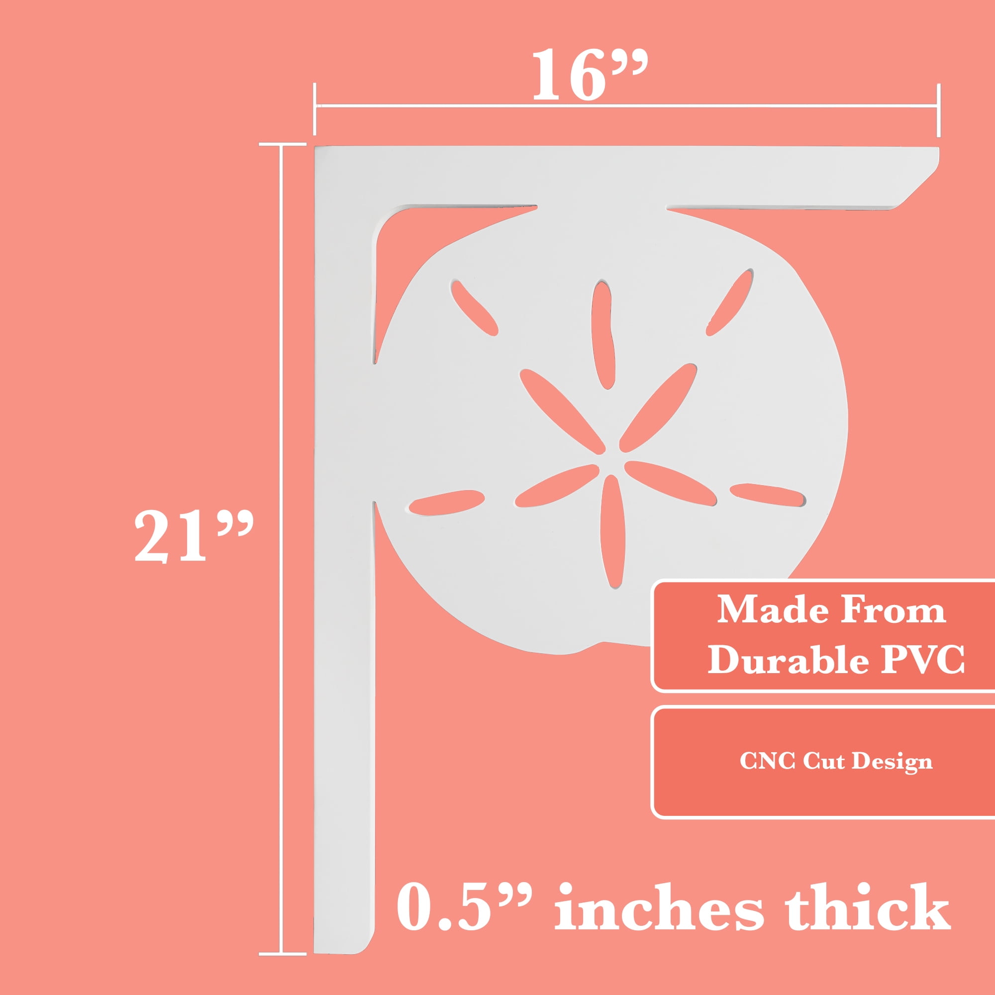 Sand Dollar Mailbox Bracket, Beach Coastal Decoration, 21 Inch