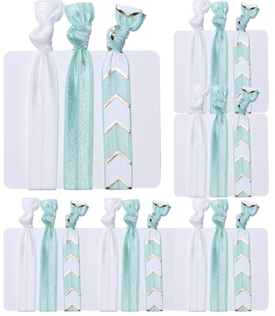 6 Pack Ribbon Hair Ties Set No Crease Elastics Ponytail Holder Bracelet