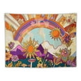 thumbnail image 5 of Creowell Vintage 70s 60s Groovy Tapestry, Retro Flowers Clouds Sun and Rainbow Tapestry Wall Hanging, Orange Boho Aesthetic Tapestry for Bedroom Living Room Dorm Decor  Painting, 5 of 6