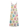 thumbnail image 3 of Vestido de Verano Casual sin Mangas Impreso Correa de Cuello en V Vestido de Sol Largo para las Mujeres, Vestido de Vacaciones Suelto, 3 of 5