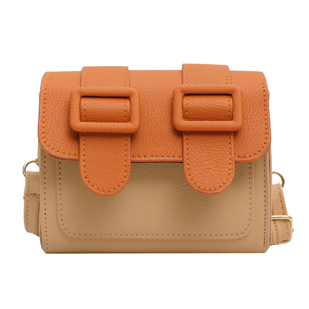 Crossbody Bags Women Fashion Hit Color PU Leather Messenger Bag Casual Hobo Bag Satchel