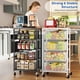 thumbnail image 2 of Carrito de cocina con ruedas Goovilla de 4 niveles con cajones, negro, 2 of 8