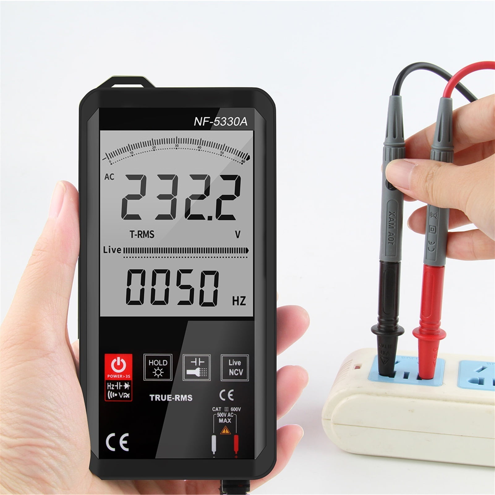 NF-5330A Digital Multimeter Counts LCD Color Display DC AC Voltage Capacitance Diode Meter Continuity Tester ,Fast Responses