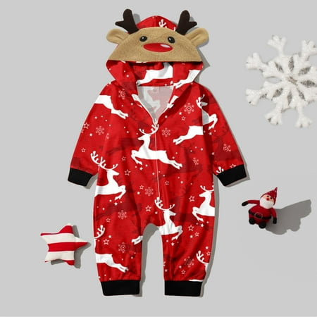 

Baby Christmas Sets Hooded Jumpsuit Family Size Baby Jumpsuit Set