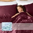 thumbnail image 2 of Bare Home Bamboo Sheet Set - Made from Rayon Fibers - Deep Pockets - 3 Piece - Twin, Burgundy, 2 of 9