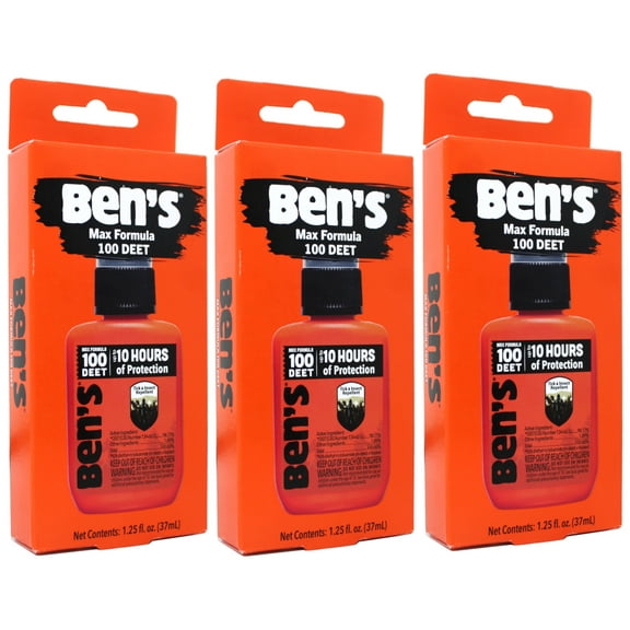 Ben's Tick & Insect Repellent 100 Deet Portable 1.25 oz Pack of 3
