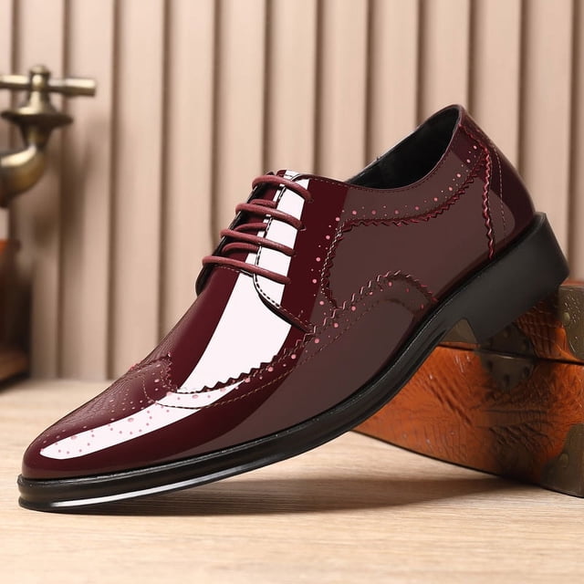 Zapatos casuales de cuero de charol brillante de talla grande para primavera