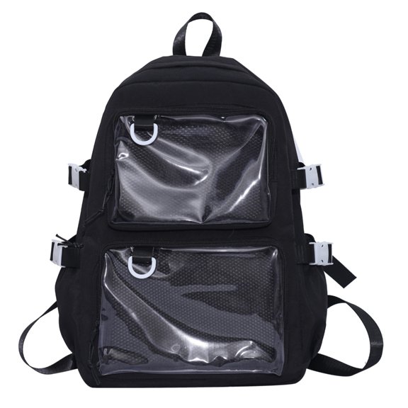 YIEMEEN Large Capacity Backpack Pin Display Transparent Shoulder School Bag Itabag