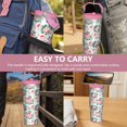 thumbnail image 7 of 30 Oz Tumbler Pink Flat Flowers Tumbler with Lid and Straw, Birthday Gift Cup for Friend Women Men Coffee Travel Mug Thanksgiving Day Halloween Christmas Gift Water Bottle, 7 of 7
