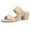 Beige, variant on BLISSFUL STEP Women's Shoes Dual Straps Mid Chunky Heel Slide Sandals Green 5.5