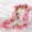 Rose Red, variant on Artificial Cherry Blossom Flower Vines Bulk Faux Cherry Hanging Garland Pink Flower Vines Silk Pink Flowers Garland with Green Leaves for Wedding Party Decor 2.3M Light Pink