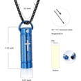 thumbnail image 2 of Unisex Crystal Cylinder Urn Necklace for Ashes Cross Memorial Keepsake Jewelry Stainless Steel Cylinder Urn Jewelry, 2 of 6