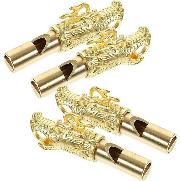 4Pcs chinese whistle gold whistle pendant whistle keychain safety storm whistle Metal brass key chain
