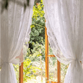 thumbnail image 2 of AUQ Lace Curtains,Mild Lighting Curtains,Floral Yarn Design Sheer Curtains, 2 of 5