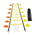 thumbnail image 3 of Equipo de entrenamiento de agilidad para fútbol, ​​4 clavijas de acero, multiusos, resistente, 10 conos, escalera de agilidad de 12 peldaños para, 3 of 8