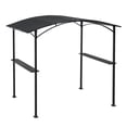 thumbnail image 2 of Sunjoy 8 ft. x  5 ft. Black Steel Frame Soft Top Grill Gazebo with Arch Canopy for Outdoor, Patio, Garden, Backyard Activities, 2 of 9