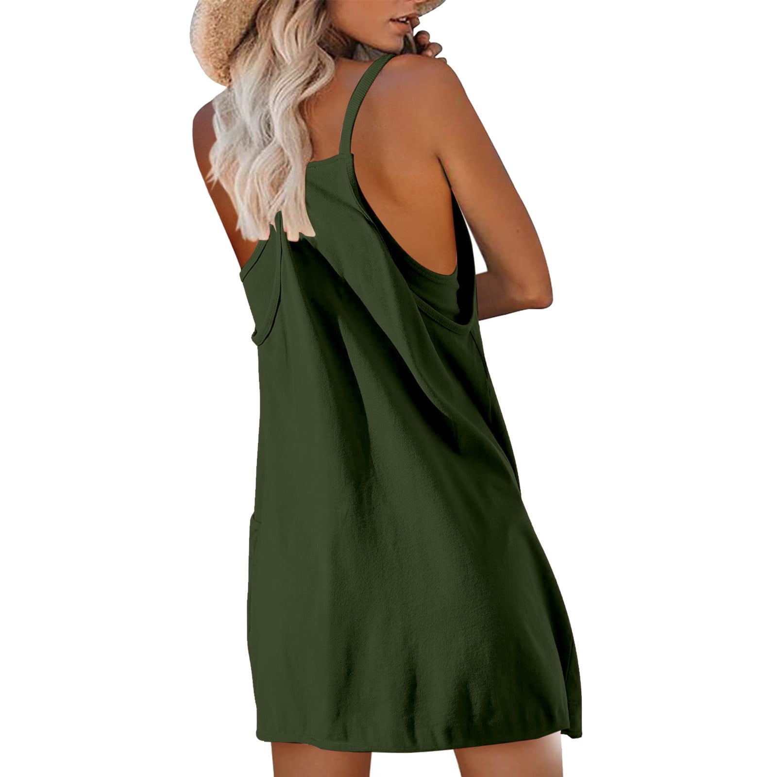 REALiKUN Women's Athletic Romper Dress, Hot Shot Mini Dress with Built-in Shorts for Summer Workout & Trendy Outfits