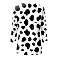 thumbnail image 5 of TSADFHJI Chandails en Molleton pour Femmes Zip Tops d'Été pour Femmes Col Rond Manches Trois-Quarts T-Shirt Imprimé Floral Confortable Blouse L Blanc, 5 of 5