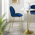 thumbnail image 6 of Modway Scoop Gold Stainless Steel Leg Performance Velvet Bar Stool in Navy, 6 of 6