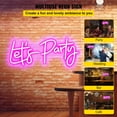 thumbnail image 2 of Let's Party Neon Sign 23X10 Wall Decor Adjustable Brightness Pink Neon Light with Remote Control Power Adapter for Party Wedding Home Decoration, 2 of 6