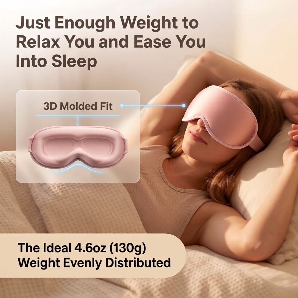 FACEMOON 2 Pack Adult Weighted Sleep Mask – 99% Light Blocking Comfort | Memory Foam Zero Pressure Design | Lash Extension Safe for Travel