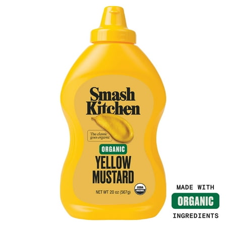 Smash Kitchen Organic Yellow Mustard, 20 oz Bottle