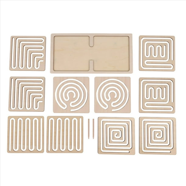 Juguete de Laberinto de Madera, Desarrollo del Cerebro Izquierdo y Derecho, Juguete de Laberinto, Tablero de Actividades, Tablero de Entrenamiento de Control de Bolígrafo