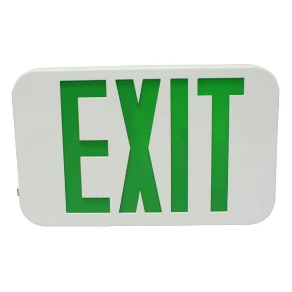 TCP 26294 - 26L94 GR DIECAST DOUBLE FACE BBU WH LED Exit Light